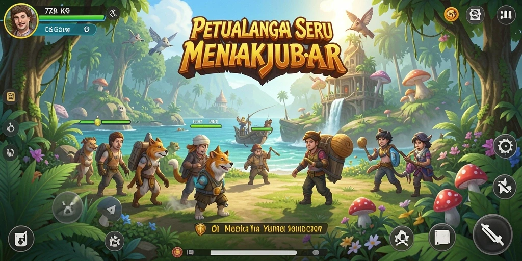 Tangkapan layar utama menunjukkan pengalaman eksplorasi dalam <strong>73K</strong> yang penuh petualangan.