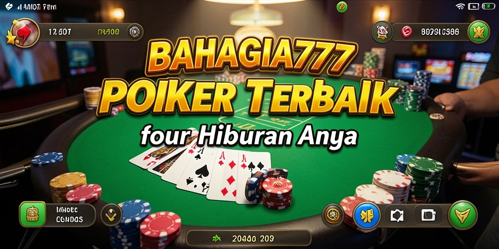 Tampilan gameplay seru dalam BAHAGIA777 yang menggambarkan aksi poker.