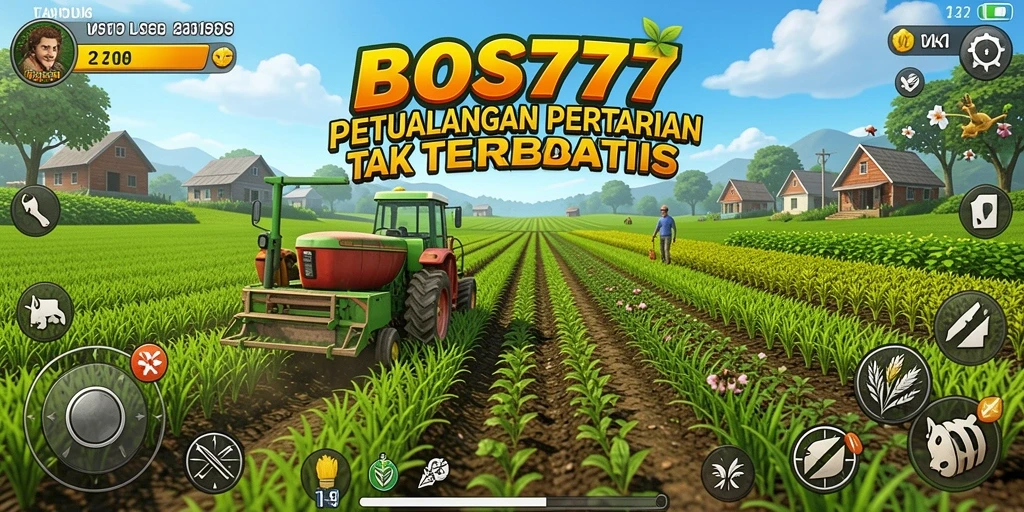Tangkapan layar menunjukkan gameplay bertani yang menarik di BOS777.