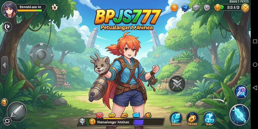 Screenshot gameplay BPJS777 menampilkan aksi karakter anime yang dinamis.