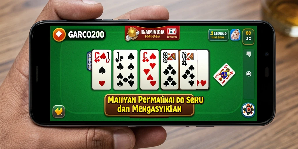Menampilkan gameplay seru permainan Domino GARCO200.