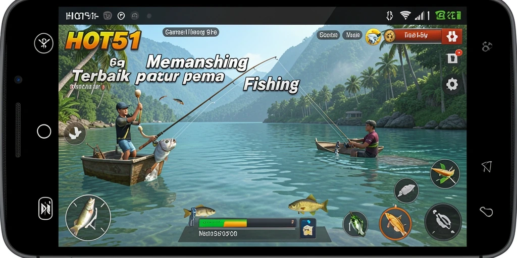 Tampilan gameplay HOT51 yang menakjubkan saat menangkap ikan.