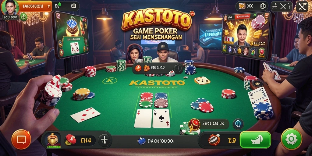 Tampilan gameplay KASTOTO dengan suasana Poker yang kompetitif.