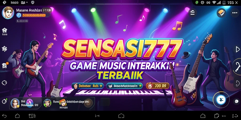 Tampilan gameplay SENSASI777 dengan berbagai pilihan lagu musik.
