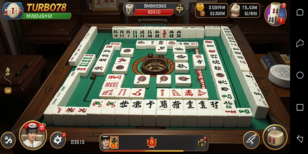 Tangkapan layar utama TURBO78 menampilkan gameplay Mahjong yang seru.