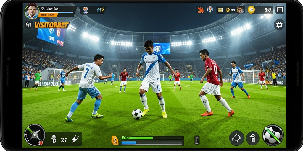 Tampilan gameplay <strong>VISITORBET</strong> yang realistis dan memukau.